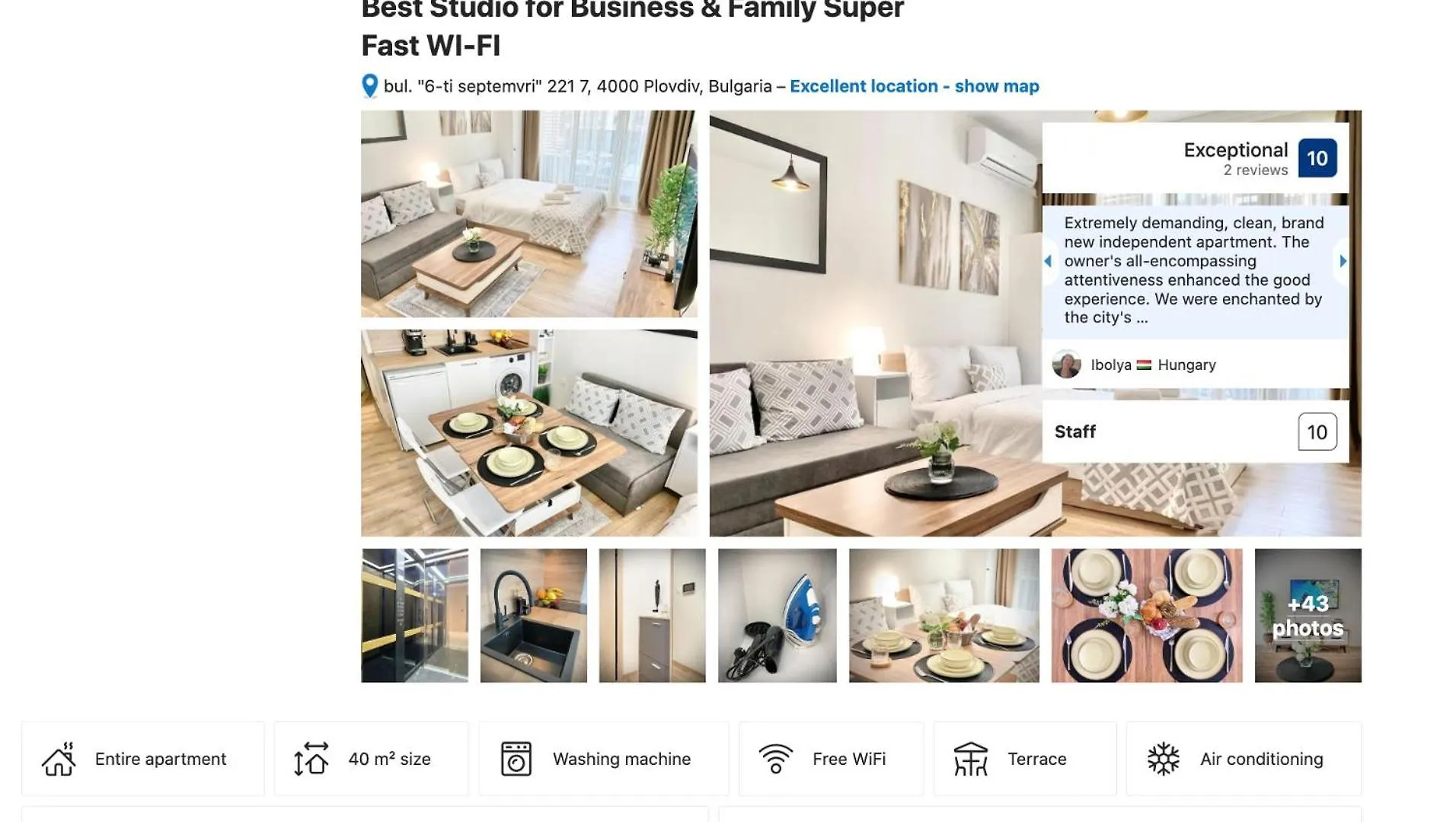Apartament Best Studio For Business & Family Super Fast Wi-Fi Płowdiw